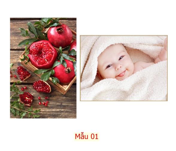 Product Introduction of Bộ 2 tranh dán tường Quả lựu và em bé GUD1482BB0010K KT 60 x 40 cm in pp kim sa nhiều mẫu 12