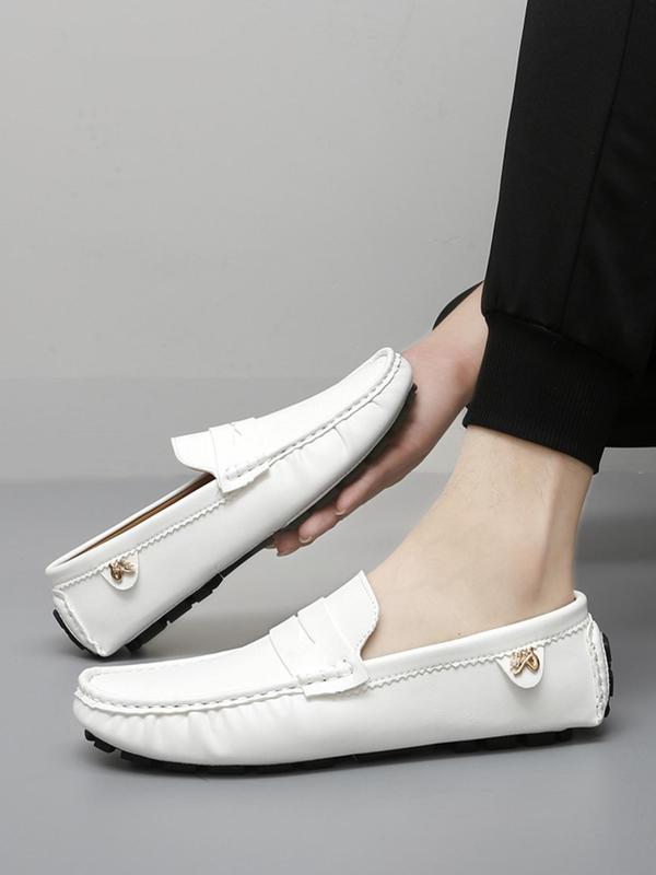 Men's Business Style Solid Color Slip-on Loafer Shoes, Fashionable Comfortable Flat Shoes for Daily Wear, Lightweight Breathable Shoes for All Seasons 5