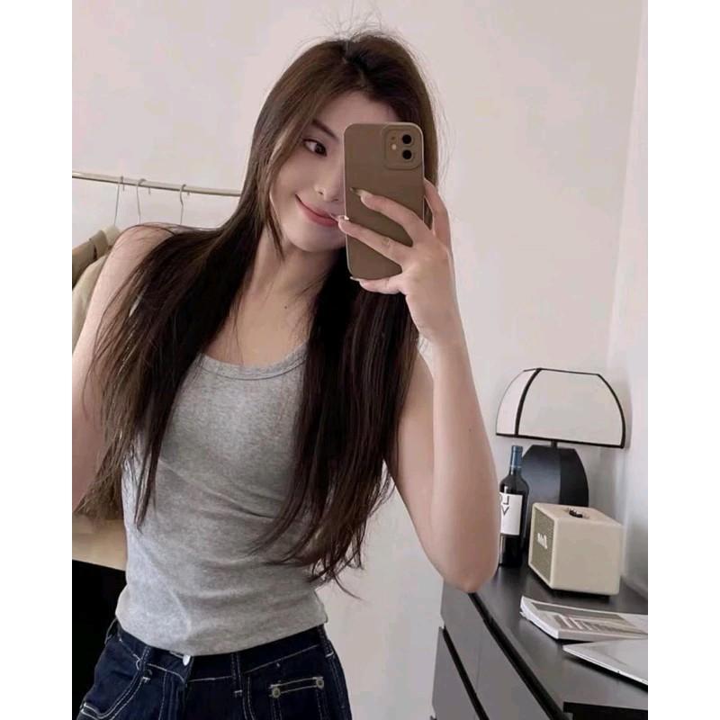 LOANPRO Áo ba lỗ cotton có đệm Hàng QC M6602 Top Nữ Women Voi 2