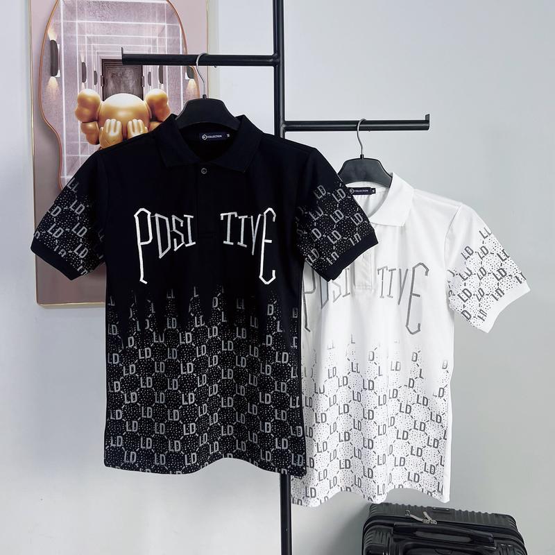 Áo thun nam polo cổ bẻ thêu chữ phối họa tiết loang HẢI ĐĂNG STORE vải cotton co giãn thoáng mát kiểu boy phố trẻ trung cao cấp MENSWEAR TOP SHIRT Dệt Tre