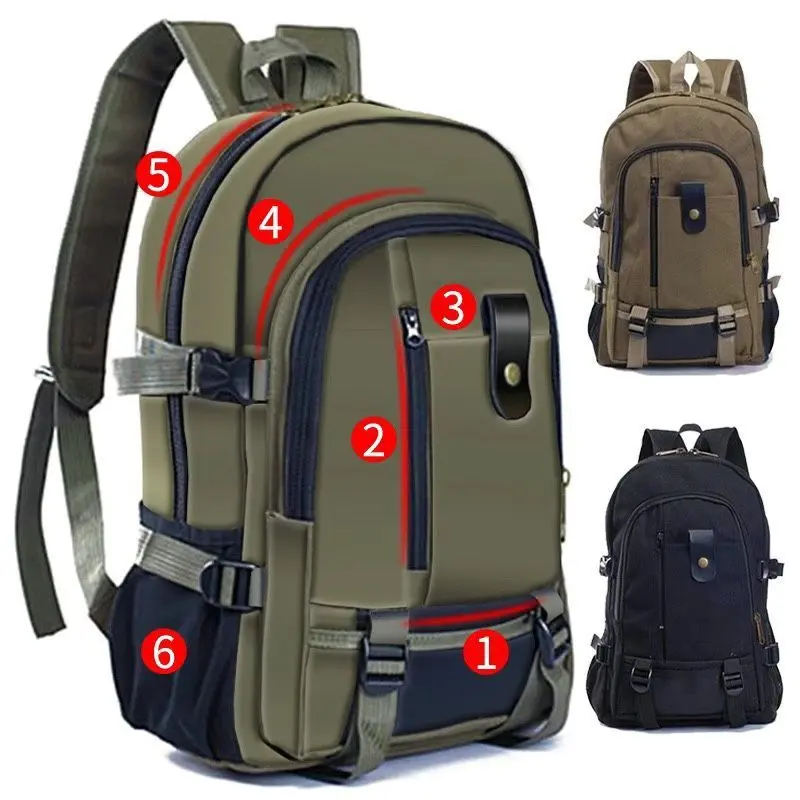 New Mountaineering Bag Backpack for Men Canvas Large Capacity High School Backpacks Outdoor Travel Camping Bag Computer Bag