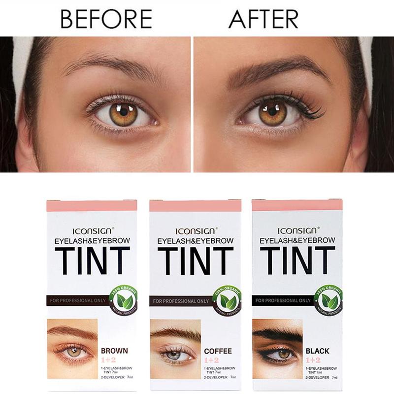 Easy Coloring Eyebrow Tinted Cream Kit, 1 Set Long-lasting Eyebrow Cream with Eyebrow Brush, Universal Eyebrow Tinting Kit, Eye Brow Dye Eyebrow Makeup Kit 2
