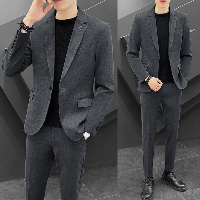 Men's Suit Korean-style Slim Fit Wedding Clothes Business Casual