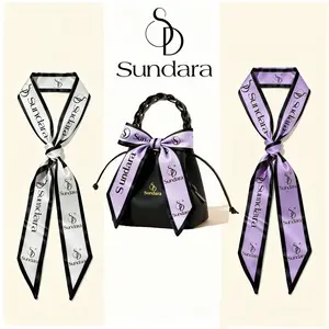Sundara Scarves Selendang Dekorasi Tas Cocok Untuk Tas Anyaman Jerami Tas Wanita Aksesori Fashion Size 4.5x90cm