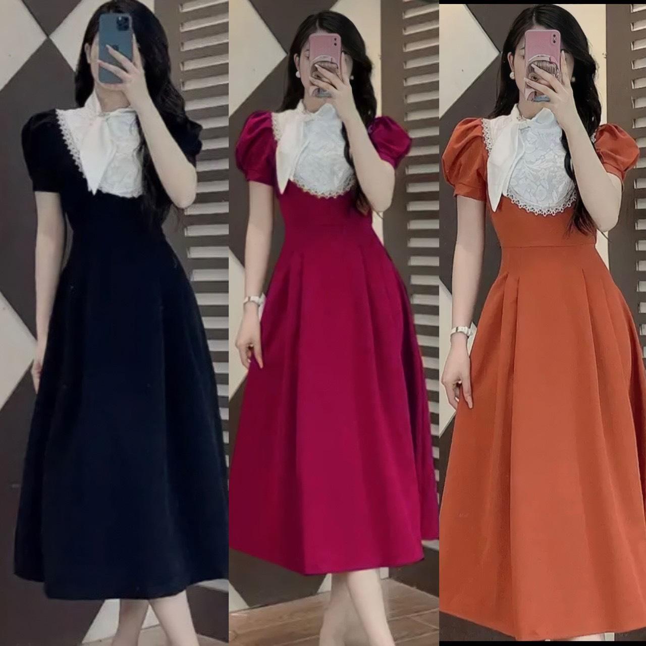 Thời Trang Bigsize Váy Dự Tiệc Cao Cấp Thanh lịch 50 - 100Kg Nữ Cotton Women Dress Đen - A.1071