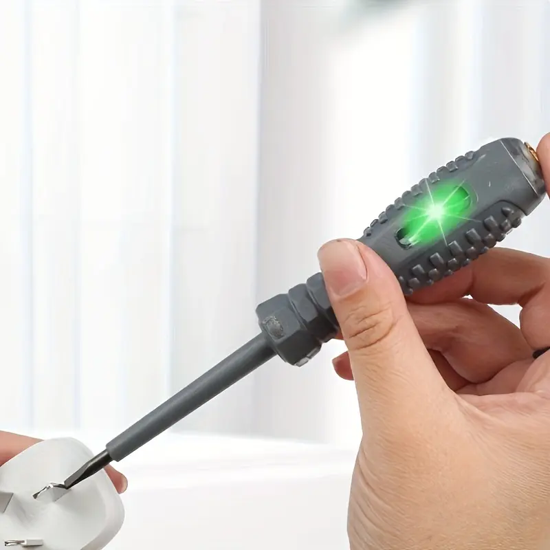Multi-Functional Electrician'S Test Pen With High-Light Feature & Built-In Screwdriver - Battery Operated, Non-Rechargeable