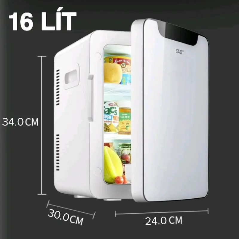 Tủ Lạnh Mini SAST 16L, 22L Bảo Quản Mỹ Phẩm, Thuốc Y Tế, Làm Lạnh Và Hâm Nóng Sữa Cho Bé ( Sử Dụng Điện 220V, 12V Trên Ô Tô ) 8