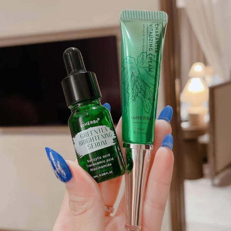 COMBO 2SP Serum Mụn Cao Khổ Qua + Serum Trà Xanh Tặng Quà Chăm Sóc Da Làm Đẹp Da Skincare Nữ Dưỡng Ẩm Da Women