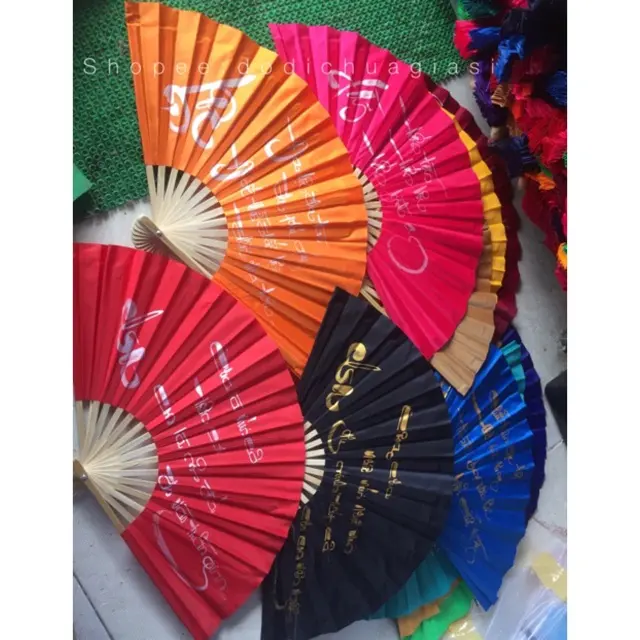 Quạt Vải Thầy Vẽ Chữ Thư Pháp (Tre Không Mùi)# Quạt Siêu Đẹp , Mát # Bền Decor Phòng Decor