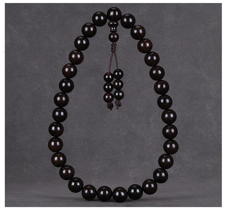 Tasbih Kayu Eboni Hitam Asli  33&99 Butir - Gelang Tasbih Pria Wanita untuk Ramadan Idul Fitri Oleh-Oleh Umroh Gelang Doa Muslim Manik Pendek Kayu Cendana Ungu Ebony