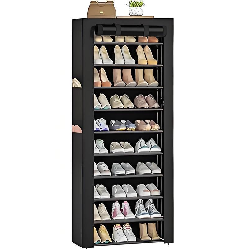10 Tier Shoe Rack 9 Grids with DustproofCover Shoe Shelf Storage ...