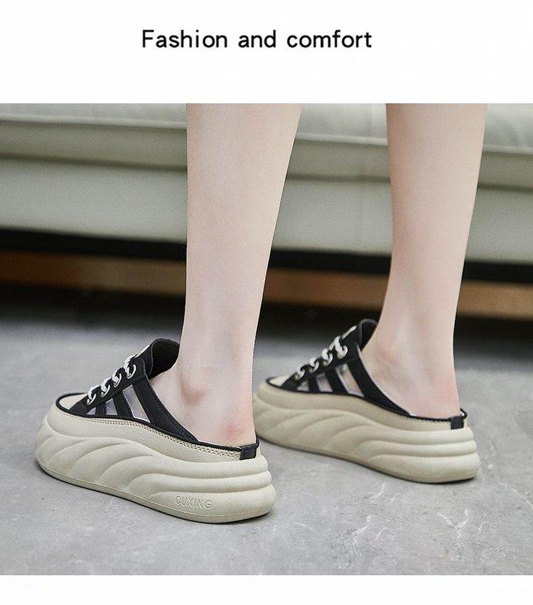 Product Introduction of Slippers Rubber Flat Mid Heel (3-5cm) Closed Toe Microfiber Footwear Comfort Girl Shoes Women Walking Shoes Dance 20