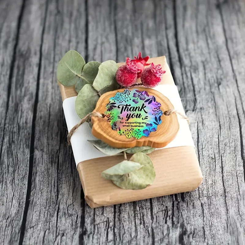 Thank You Sticker Label, 500pcs/roll  Thank You Sticker, Decorative Sticker Label for Small Business, Festival, Party 3
