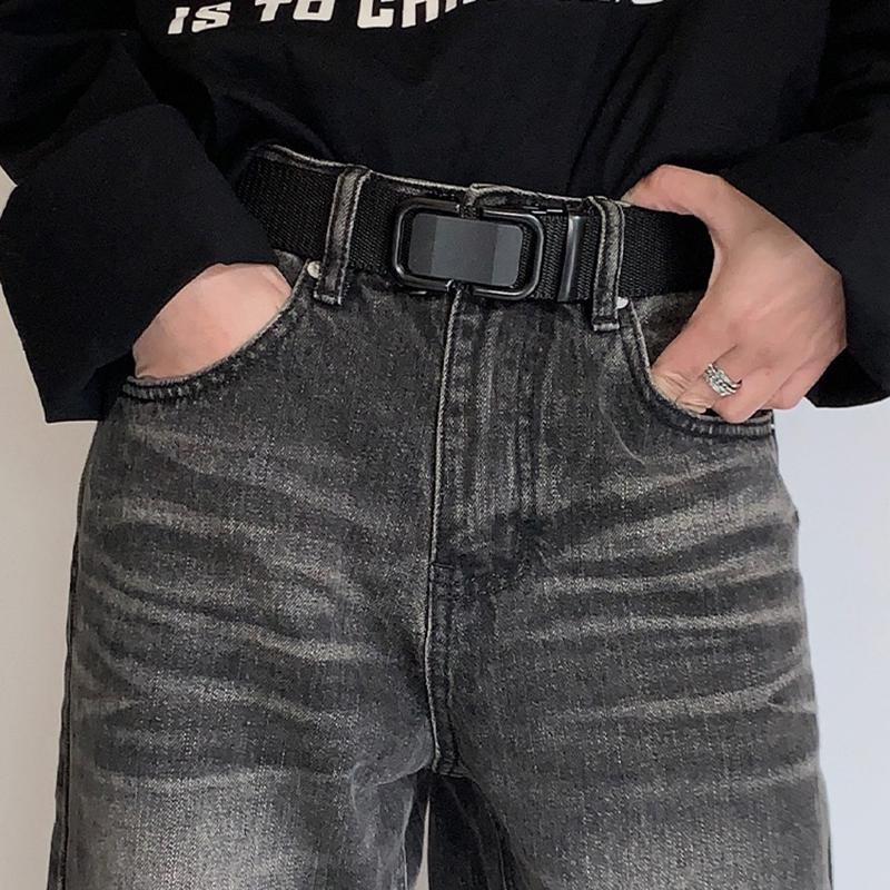 Product Introduction of Men Belt Metal Automatic Buckle Casual All-Match Nylon Canvas Belt 9