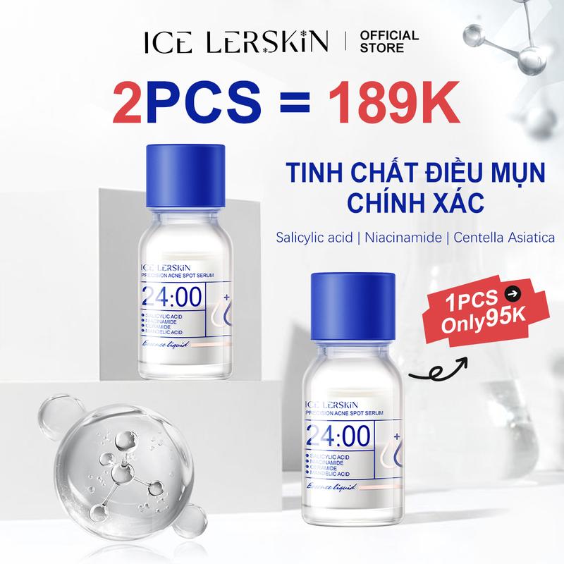 ICE LERSKIN Tinh Chất Điều  Mụn Chính Xác,chứa axit salicylic, niacinamide và các thành phần có lợi cho da khác, Phù hợp với mọi loại da