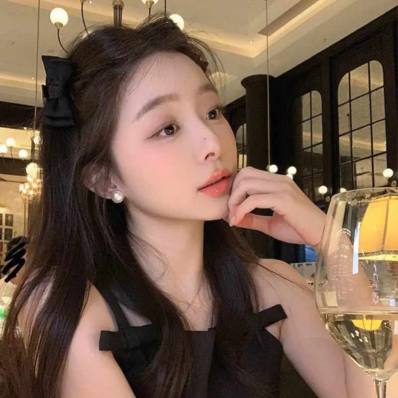 Kẹp Tóc Càng Cua Nhỏ Thiết Kế Thắt Nơ Màu Đen Ngọt Ngào, 1 Cặp, Kẹp Tóc Mái Bên Công Chúa, Thích Hợp Cho Phụ Nữ Và Trẻ Em Gái, Phụ Kiện Cài Tóc kepto  cnotieuthu 4