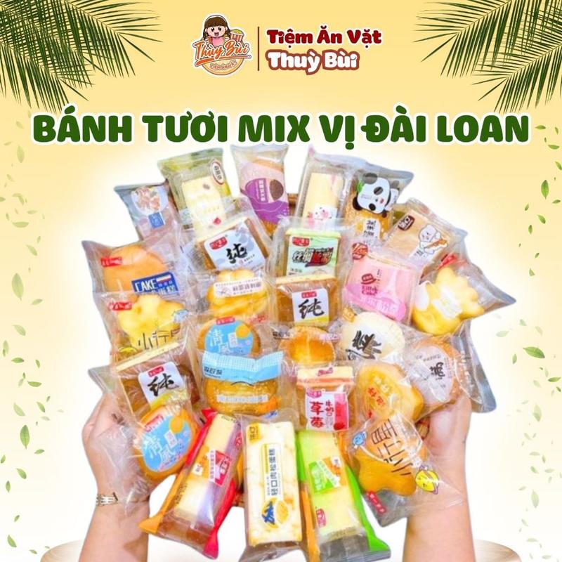 Thùng 2KG Bánh Mix Đài Loan, Bánh Bông Lan Đài Loan Mix Vị Không Trùng Date Mới