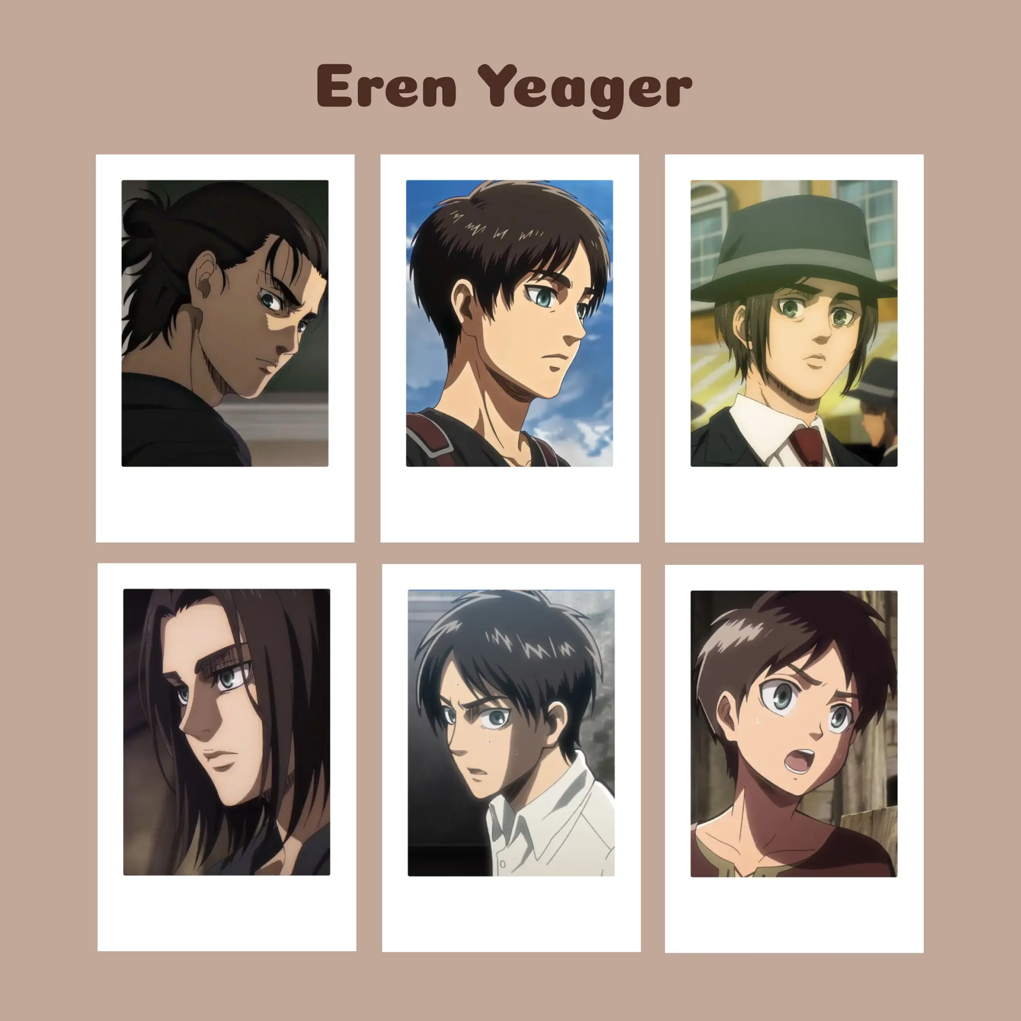 Polaroid Anime Attack On Titan Shingeki No Kyojin Eren yeager Levi Mikasa Ackerman