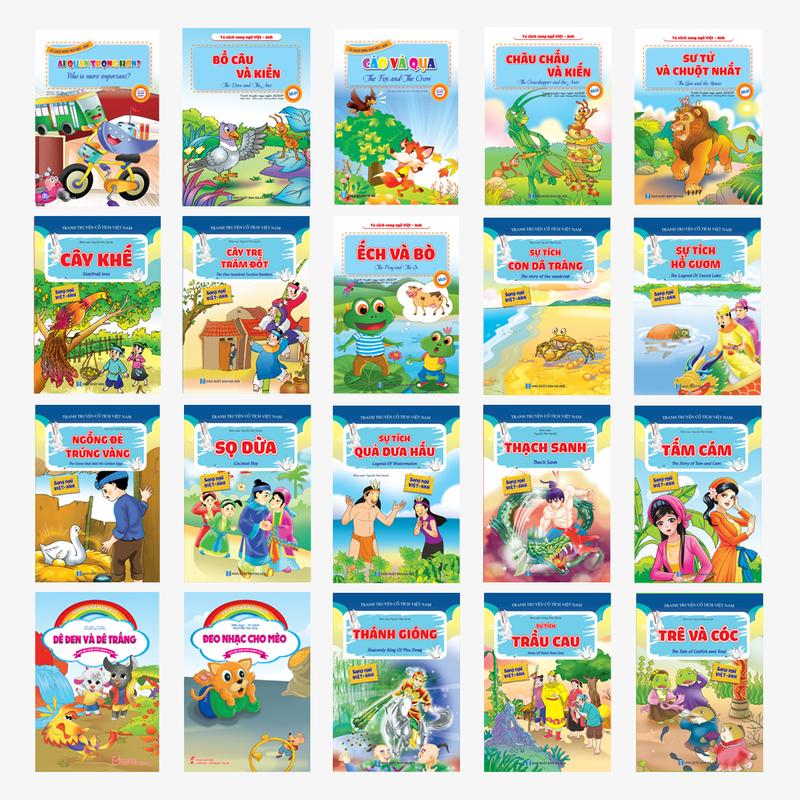 Bộ 10 Truyện Tranh Cổ Tích  Song Ngữ Anh Việt Cuốn Chứa Đựng Những Bài Học Bổ Ích Cho Trẻ Mầm Non