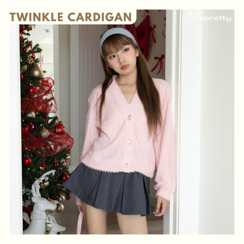 TWINKLE CARDIGAN - AH35 Áo khoác lông cardigan nữ phối cúc phong cách thu đông Wepretty Clothes