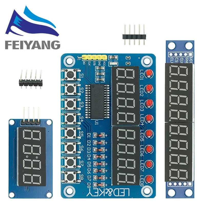 TM1637 4 Bits/TM1638/MAX7219 8 bit Digital LED Display Module 7 Segment 0.36Inch Clock RED Anode Tube Four Serial Driver