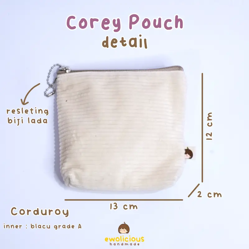 COREY POUCH RESLETING by Ewolicious | Dompet Kecil | Pouch Make Up Corduroy mini 2