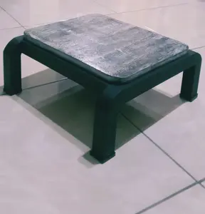 Rajameja Meja Mini Industrial Hitam Minimalis tempat guci rak pot bunga Furniture Rm008 Besi Asli