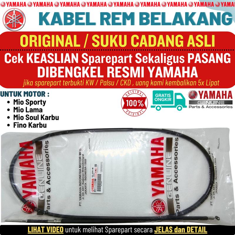 Kabel Tali Rem Belakang Mio Sporty Smile Soul Fino Karbu Carbu Original Yamaha Genuine Parts 5