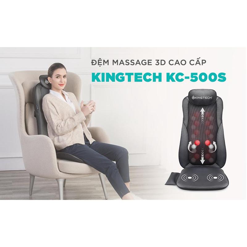 Đệm, Ghế Massage KINGTECH KC-500S - Mát Xa Lưng 3D Chuyên Sâu, Kết Hợp Tính Năng Nhiệt Hồng Ngoại - Chính Hãng 3
