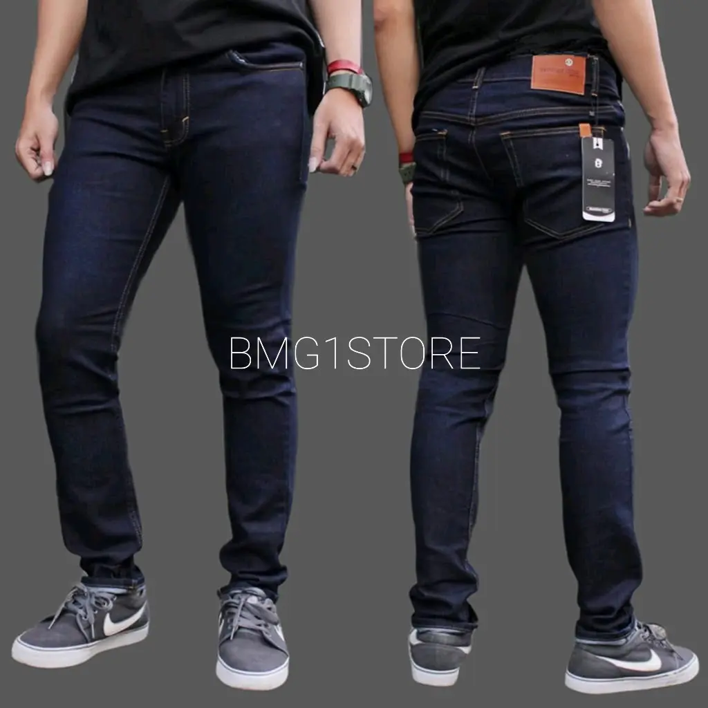 Celana Jeans Slimfit Pria Original 27-42, Melar Strech Denim High Stretch Panjang Nyaman