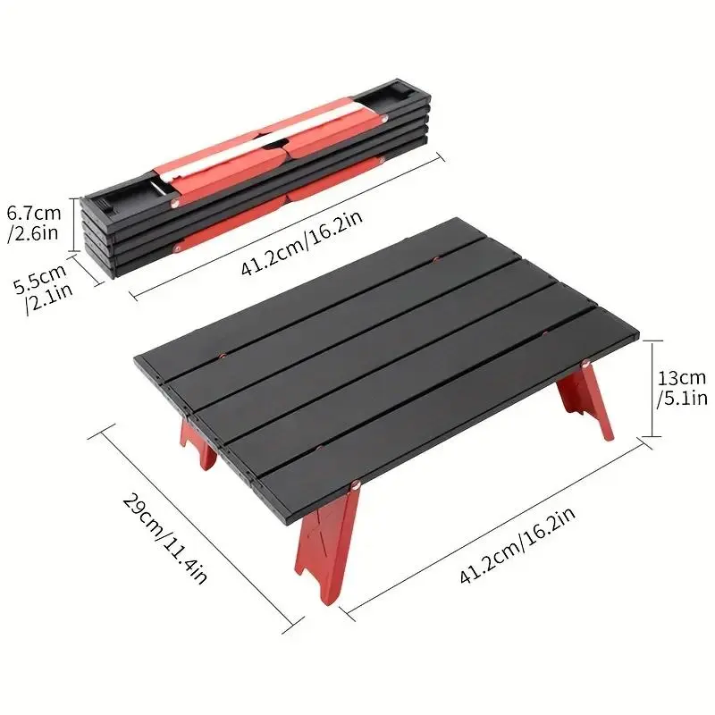 Portable Mini Folding Table, Lightweight Aluminum Alloy Table, Outdoor Folding Table for Travel, Picnic, Barbecue, Camping Furniture 1