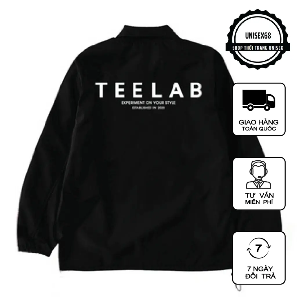 Áo Khoác Teelab ,Áo khoác Gió Dù 2 lớp Jacket Nam Nữ Menswear Kem