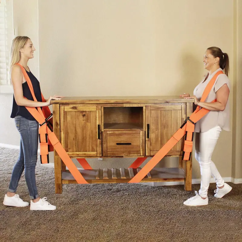 Portable Moving Straps, Moving Straps with 2 Auxiliary Belt & 4 Buckles, Multifunctional Moving Tool for Home Office 6