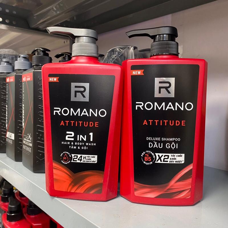 Sữa tắm gội Romano Attitude 2in1 Đỏ 650g - Hương nước hoa, Dầu gội đầu cho nam thơm lâu - Dưỡng Da Body Massage Dưỡng Thể