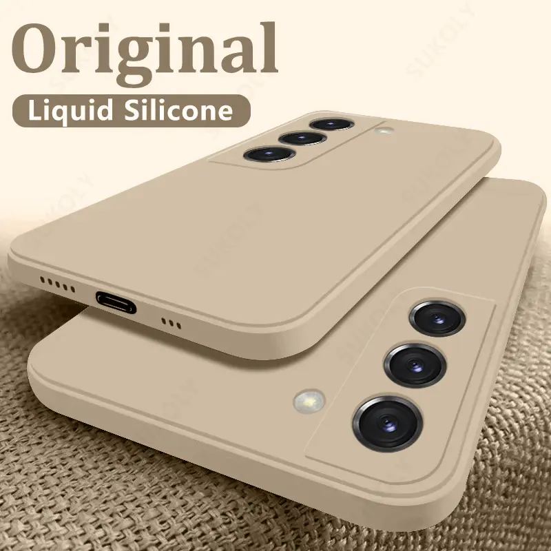 Case For Samsung Galaxy S24 S23 S22Ultra S24 FE S21 A53 A52 A54 A14  5G Shockproof Liquid Silicone Phone Cover Coque Phonecase Cellphone Smartphone Screen Protector