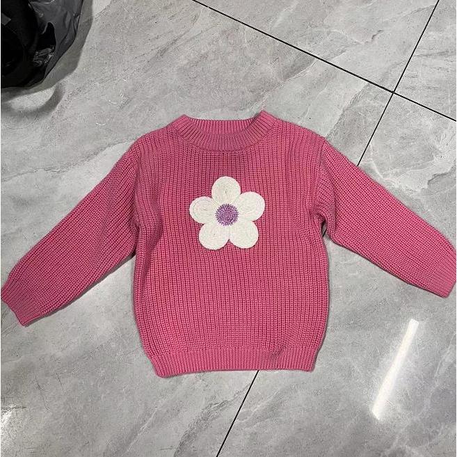 Product Introduction of Kids Girl Sweater Casual Cute Crochet Flowers Warm Knitted Long Sleeves Pullover Infant Knitwear for Toddler 39
