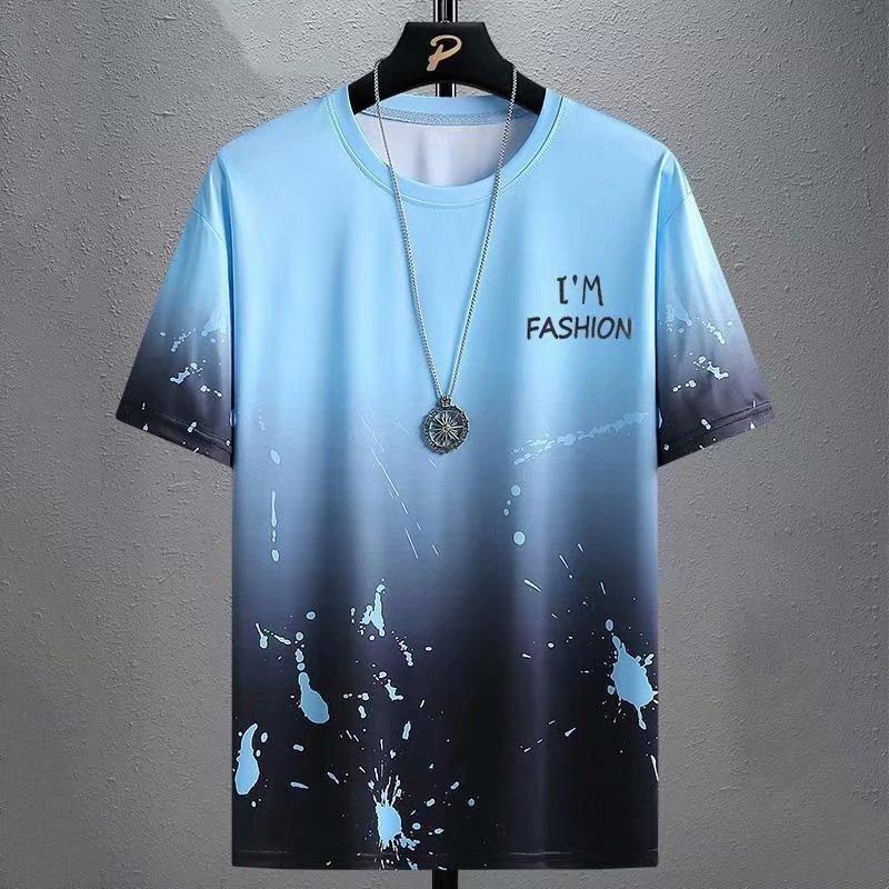 Product Introduction of [2025 New] High-Quality Summer Men's Trendy Short Sleeve Set Ins Korean Style Half Sleeve Casual Slim Fit Exquisite Versatile Top Casual Crew Neck Quick-Dry T-Shirt 3