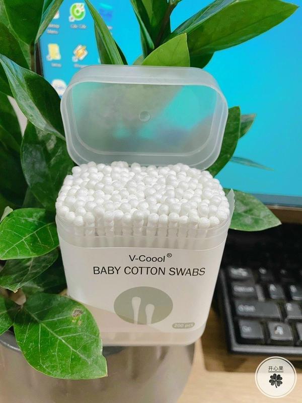 Combo 3 Hộp tăm bông trẻ em Vcoool, Emma Kids, Misuta kháng khuẩn cho bé vệ sinh tai, mũi... (Hộp 200 que) 6