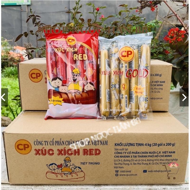 Thùng Xúc xích ăn liền CP vị Bò Vàng/Heo đỏ, Thùng 20/40 gói x 200/100g