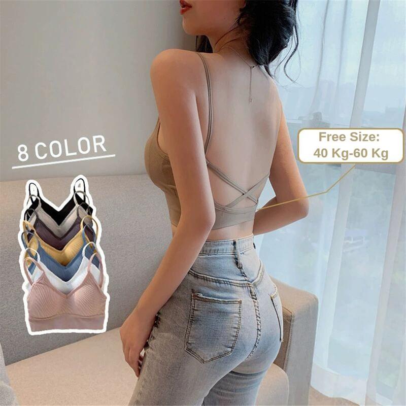 Product Introduction of Women Tank Crop Tops Seamless Bra Beauty Back Sports Lingerie Padded Cropped Female Crop Tops Breathable Camisole For Ladies 0