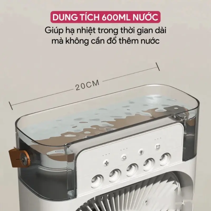 【 Đại khuyến mãi】Quạt phun sương mini, quạt điều hòa hơi nước có khay chứa đá nhỏ gọn để bàn làm mát 7