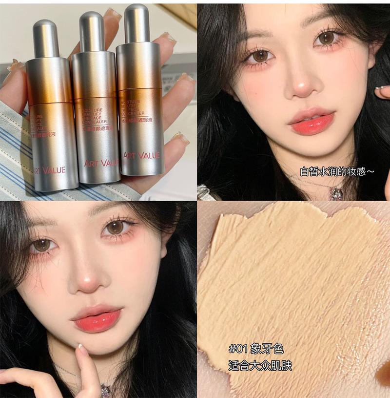 Product Introduction of Art Value Aqua Correcting Concealer Liquid Texture Moisturizing Skin-Friendly Delicate Non-Cakey Brightening Nude Makeup Versatile 15