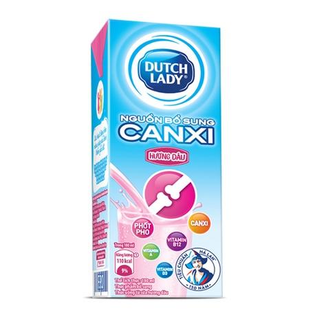 1 Thùng 48 Hộp Sữa Tươi Tiệt Trùng Dutch Lady Cô Gái Hà Lan Vị Dâu Bổ Sung Canxi 48X180ml