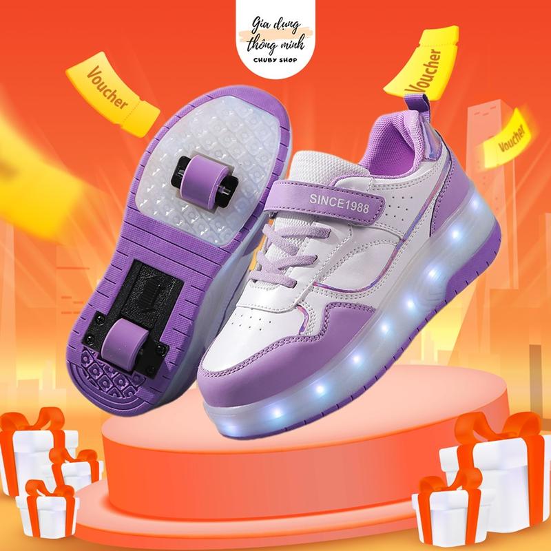 Giày trượt patin trẻ em, giày trượt có đèn, giày có bánh xe trượt S3 Chuby Shop