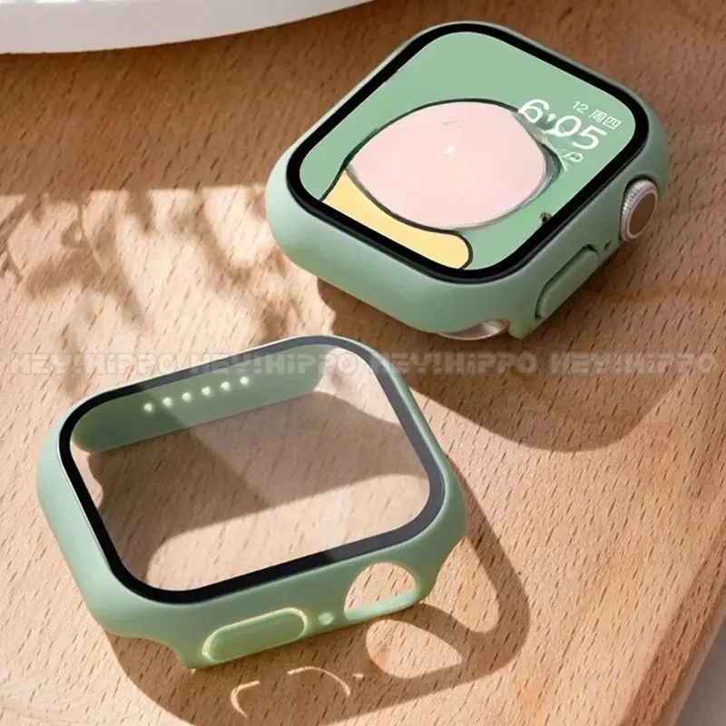PC shell film integrated protective case suitable for smartwatch series 10/9/8/7/6/5/SE/4/3/2/1 candy colored hard shell transparent suitable for iWatch 49/46/45/44/42/41/40/38mm
