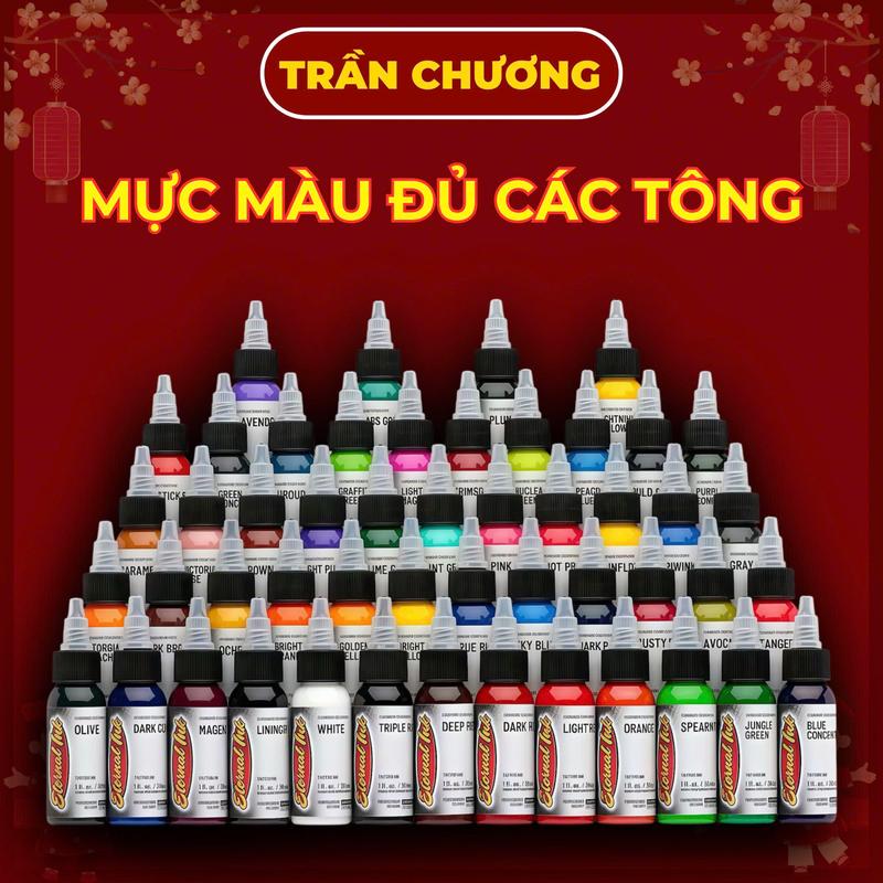  Mực xăm ETERNAL 60 chai đầy đủ các tone màu dung tích 30ml 