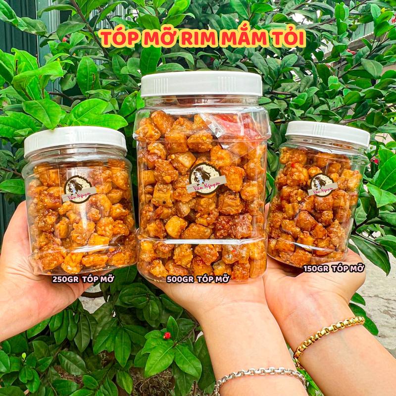 Tóp mỡ rim mắm tỏi hủ 150gr - 200gr. Bánh Tráng Vân Nguyễn Cay Snack Ăn Vặt Food Thức Ăn