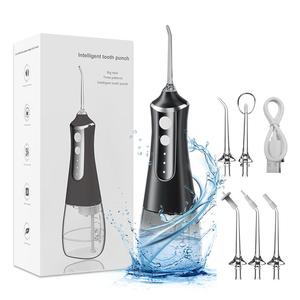 Portable Electric Water Flosser with 3 Modes, 1 Box Rechargeable Flosser Pick with 5 Counts Jet Tips, Waterproof Oral Irrigator for Home & Travel, Christmas Gift