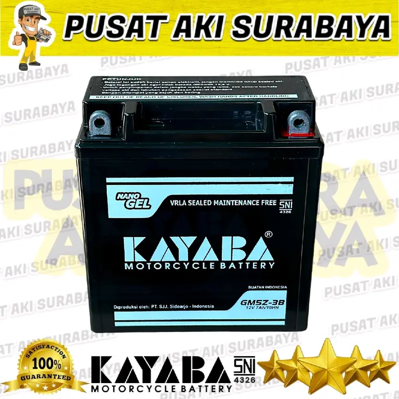 PUSAT AKI KERING KAYABA GT6A GM5Z 12 VOLT 7 AMPER UNTUK MOTOR VEGA ZR TITAN KAZE FIT X MTX5AL YB5LB YT7C GT6A 3