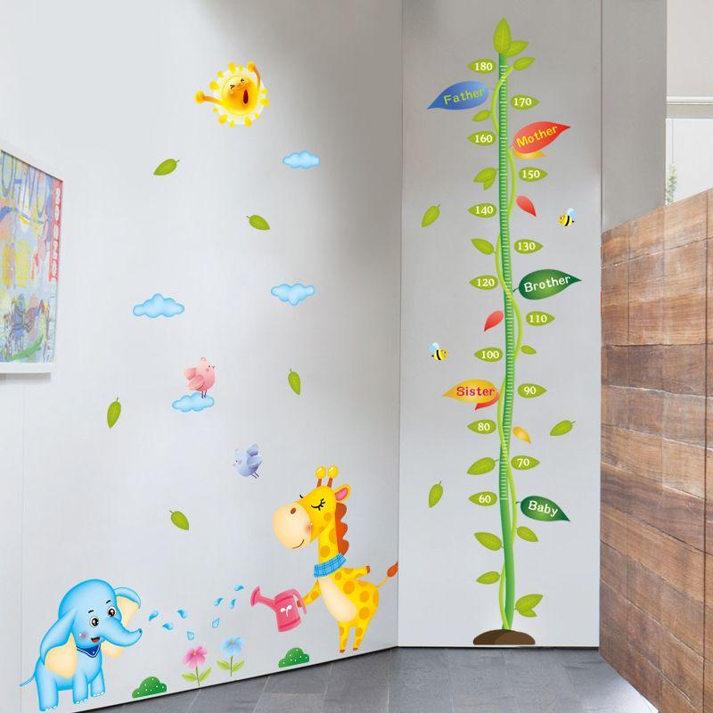 Cute Cartoon Height Chart Wall Sticker for Children's Room Kindergarten ...
